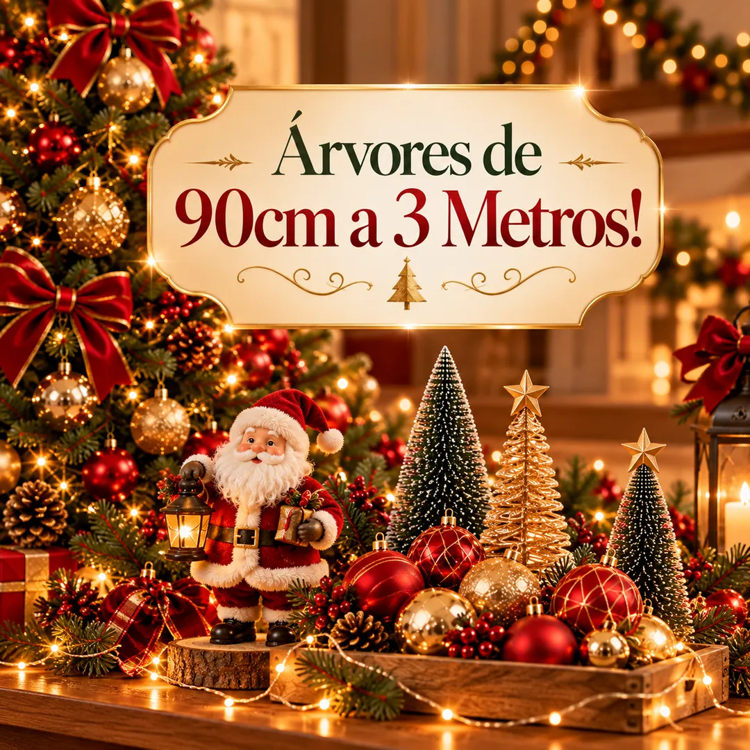Árvores de Natal de vários tamanhos